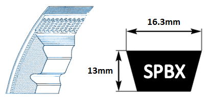 SPBX1900 Cogged Wedge Belt (XPB1900)