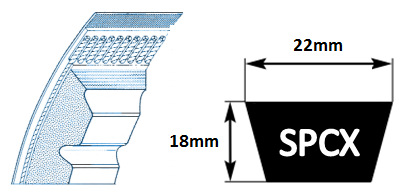 SPCX4250 Cogged Wedge Belt  (XPC4250)