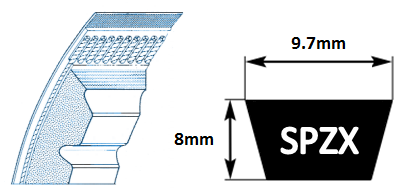 SPZX587 Cogged Wedge Belt (XPZ587)