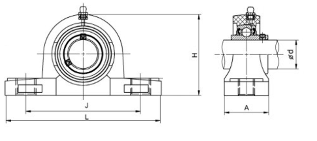 TP-SUCP207-20 1-1/4inch Thermaplastic Pillow Block Bearing (Black)