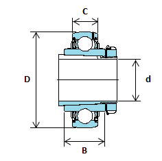 YAR 211-200-2F SKF 2inch Bearing Insert with Grub Screws