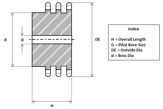 6TR11 Pilot Bore Chain Sprocket 12B3