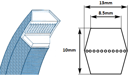 AA108 Hexagonal Mower Drive Belt