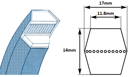 BB107 Hexagonal Mower Drive Belt