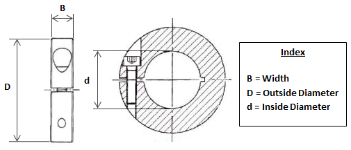 CASB40Z 40mm Single Split Shaft Collar