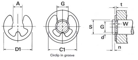 D1500/0090 9mm E Clip (Pack of 100)