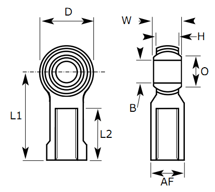 FPL-04 1/4inch Left Hand Rod End Bearing