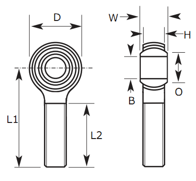 MP-03SS 3/16inch Right Hand Rod End Bearing - Stainless Steel