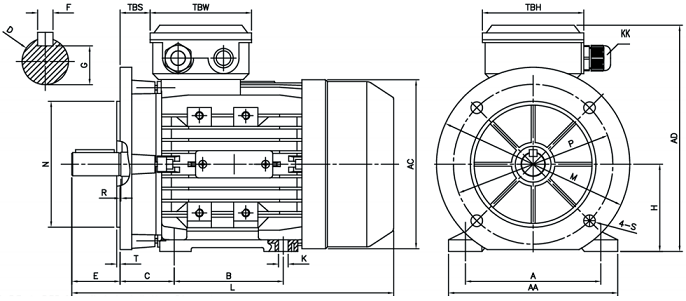 TEC Electric Motor 2HP Foot & Flange Mount 3000rpm