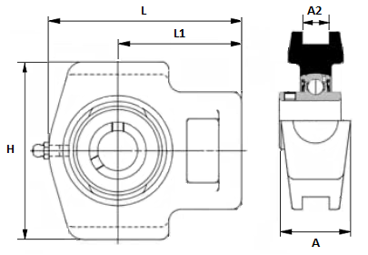 TU45TF SKF 45mm Take-up Unit with Grub Screws